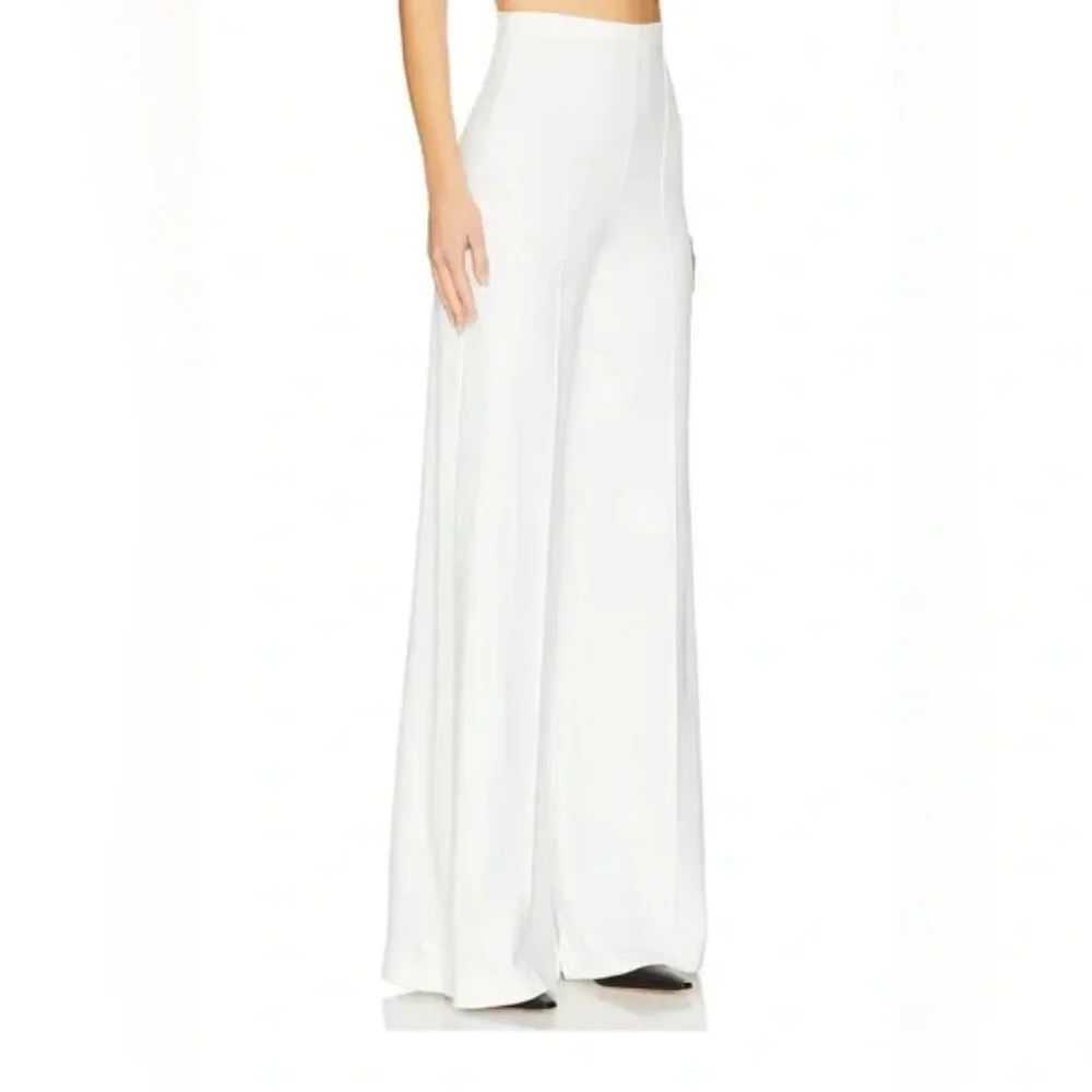 NEW RIPLEY RADER White Ponte Knit Wide Leg Pants Size 4 US Large - Picture 2 of 12